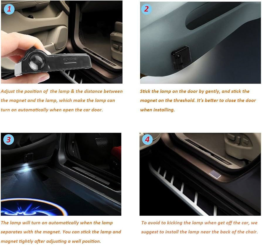 عرض قطعتين من لمبة باب السيارة TW-003 مع هدية CAR DOSE فواحة🎁