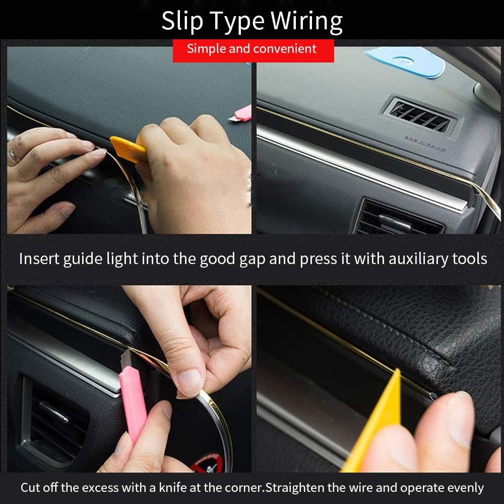 TW-011 🎁 CAR DOSE شريط اضاءة ليد التابلوه 3متر السيارة - برتقالي جذاب فواحةهدية